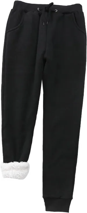 sdbrld Fleece Lined Joggers Women,Womens Sherpa Lined Sweatpants Winter Solid Athletic Running Fleece Lined Pants Sweatpants