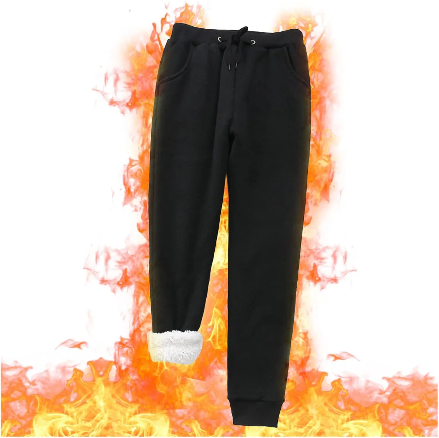 sdbrld Fleece Lined Joggers Women,Womens Sherpa Lined Sweatpants Winter Solid Athletic Running Fleece Lined Pants Sweatpants