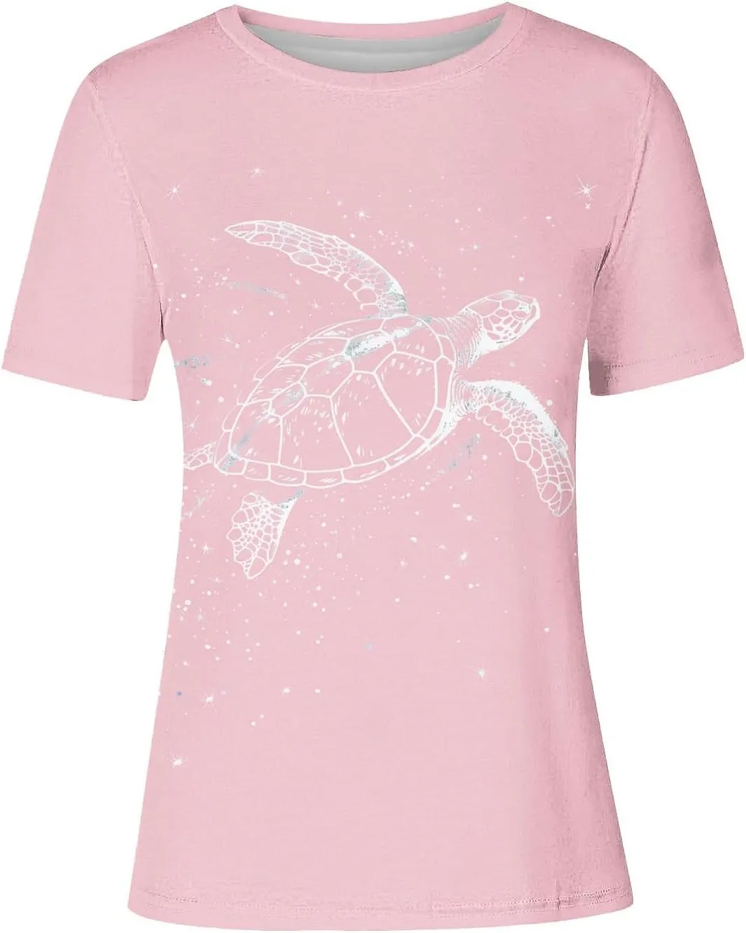 Sea Turtles Graphic Tops for Women Crewneck Short Sleeve Tshirts Summer Casual Trendy Blouses Beach Vacation Tees
