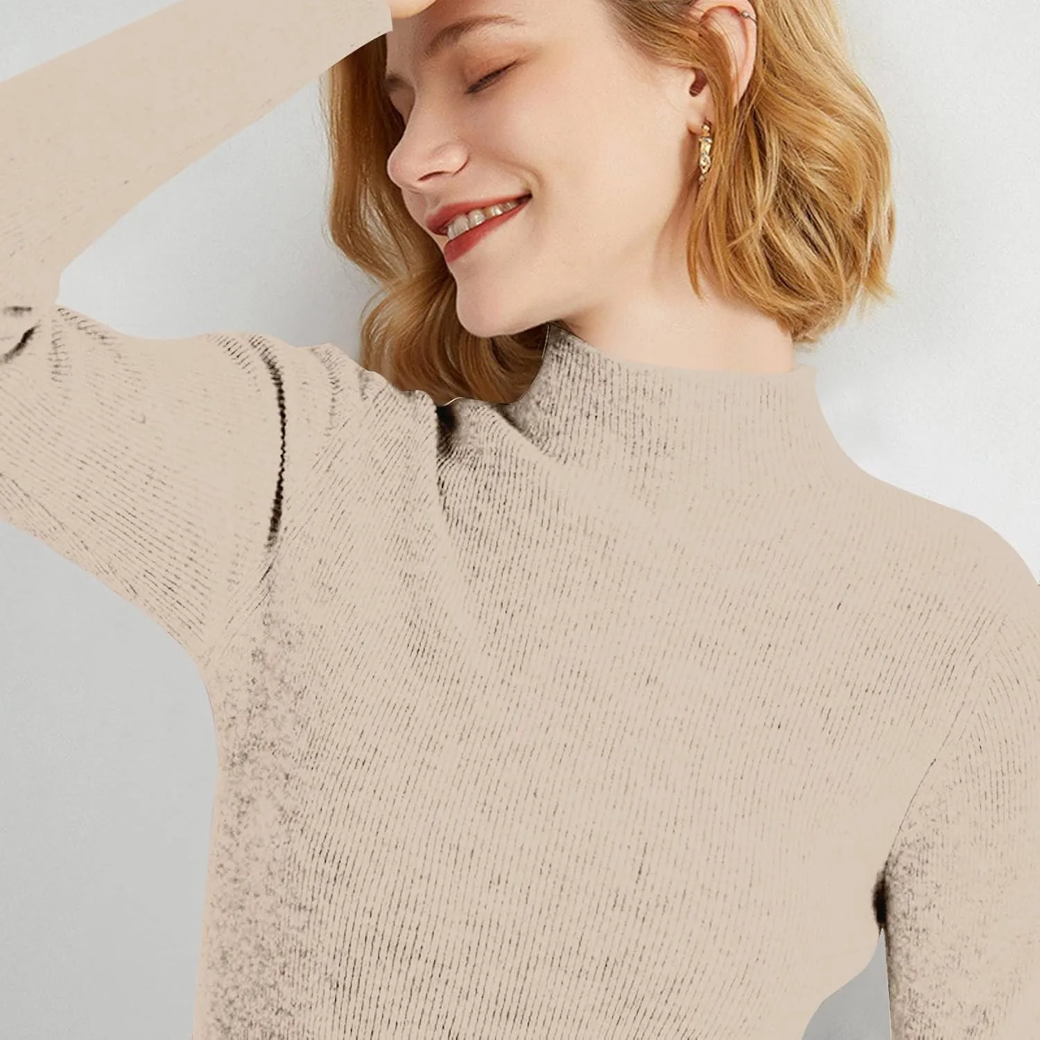 SERYU Cashmere Sweaters for Women Half Turtleneck Long Sleeve Cute Sweater Spring 2025 Trendy Outfits Knit Pullover Tops