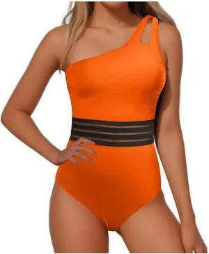 Sexy Off Shoulder Swimwear for Women Tummy Control Backless Swimsuits One Piece Slimming Tankini Bathing Suit