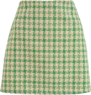 Short Skirts for Women Trendy Plaid Slim Fit Stretchy High Elastic Waist Workout Pencil Skirts for Going Out Clothes