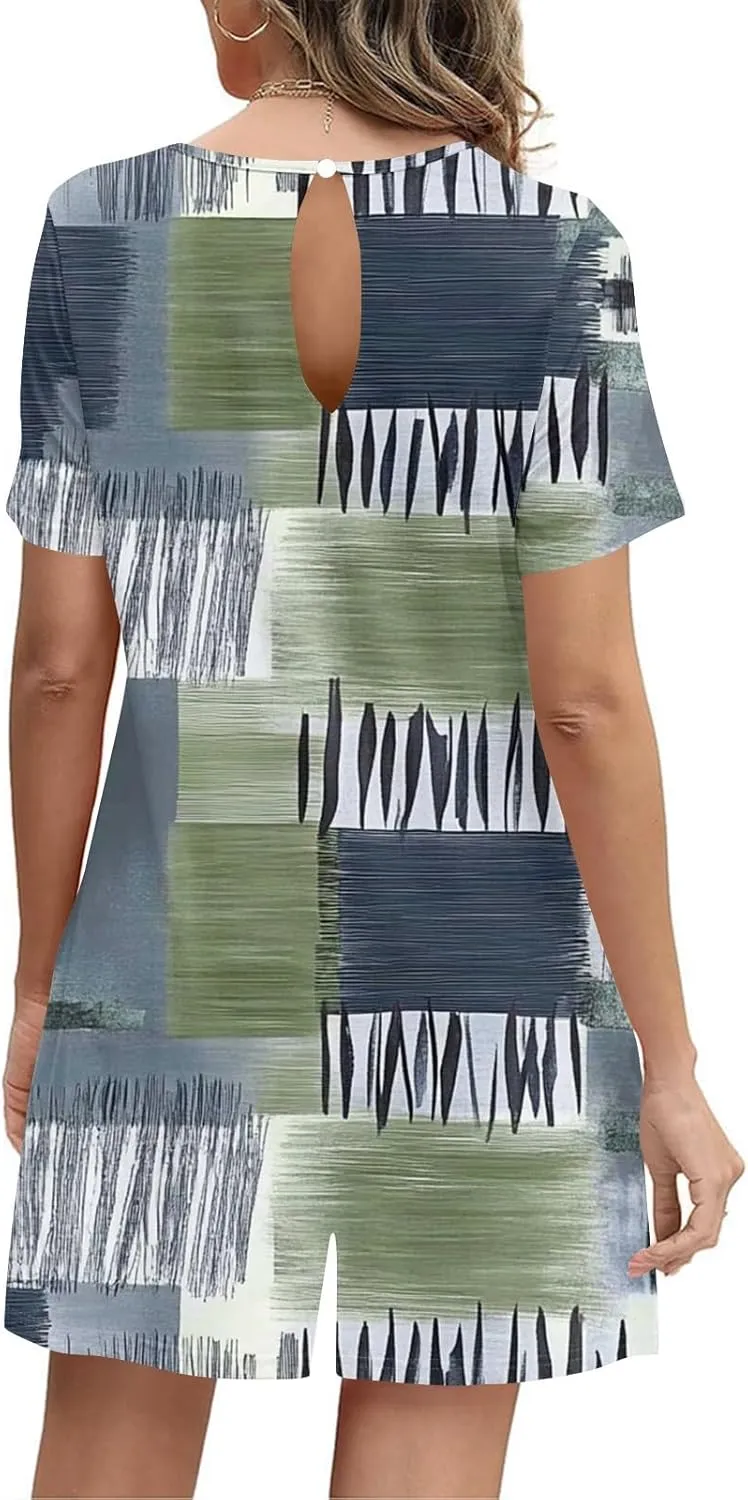 Short Sleeve Summer Rompers 2025 For Women, Shorts Sexy Square Neck Ruffle Curved Jumpsuits Pleated Going Out Overalls