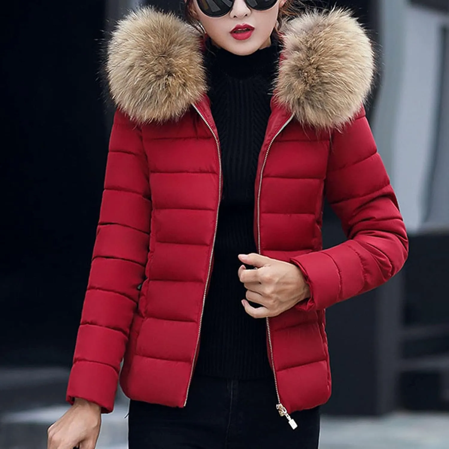 Stand Collar Long Sleeve Overcoat Slim Casual Thicker Fashion Women'S Coat Long Sleeve Zipper Short Down Coat De