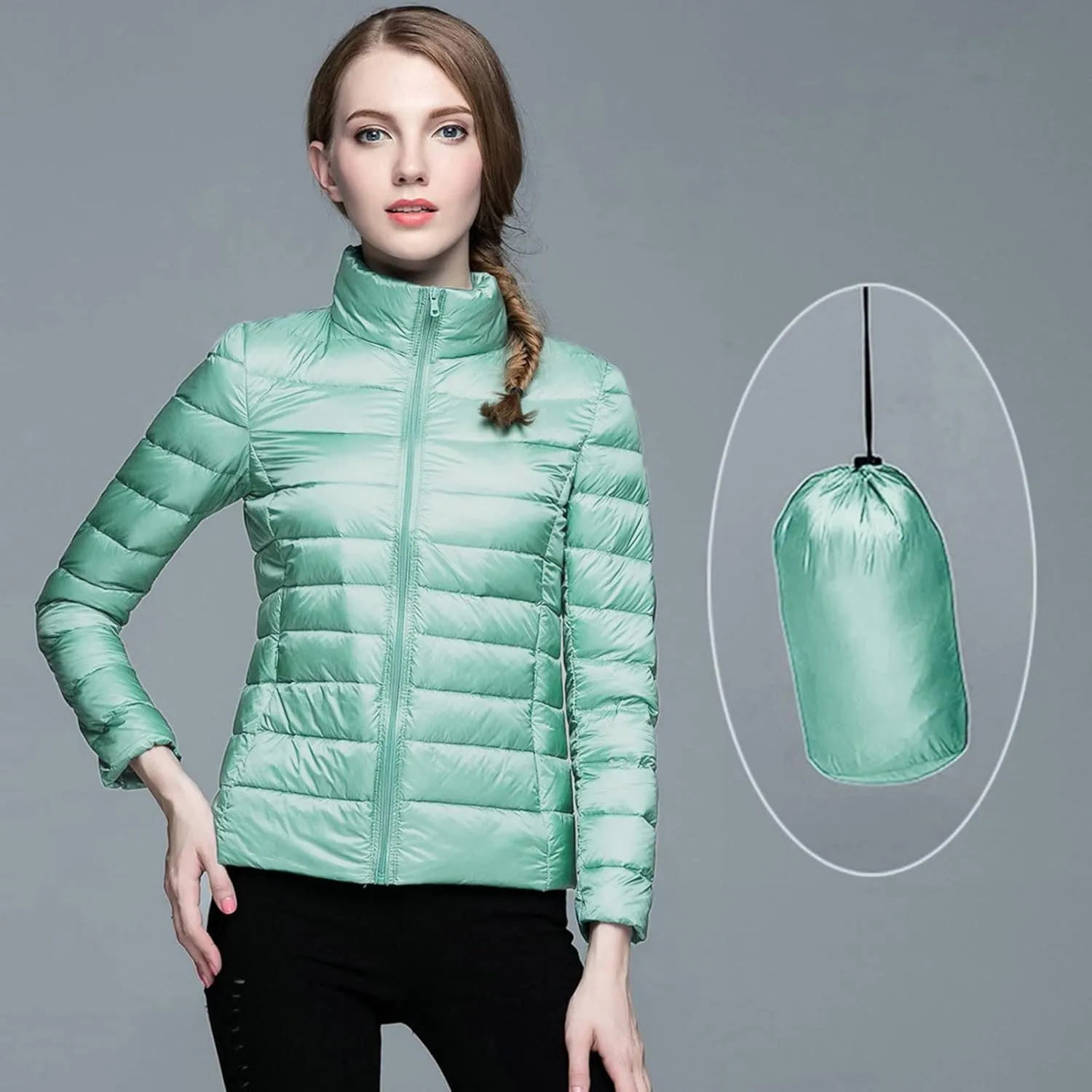 Stand Collar Women's Puffer Jackets Skimpy Long Down Coats for Women Bubble Coat Heavyweight Down Jacket Puffer Coats