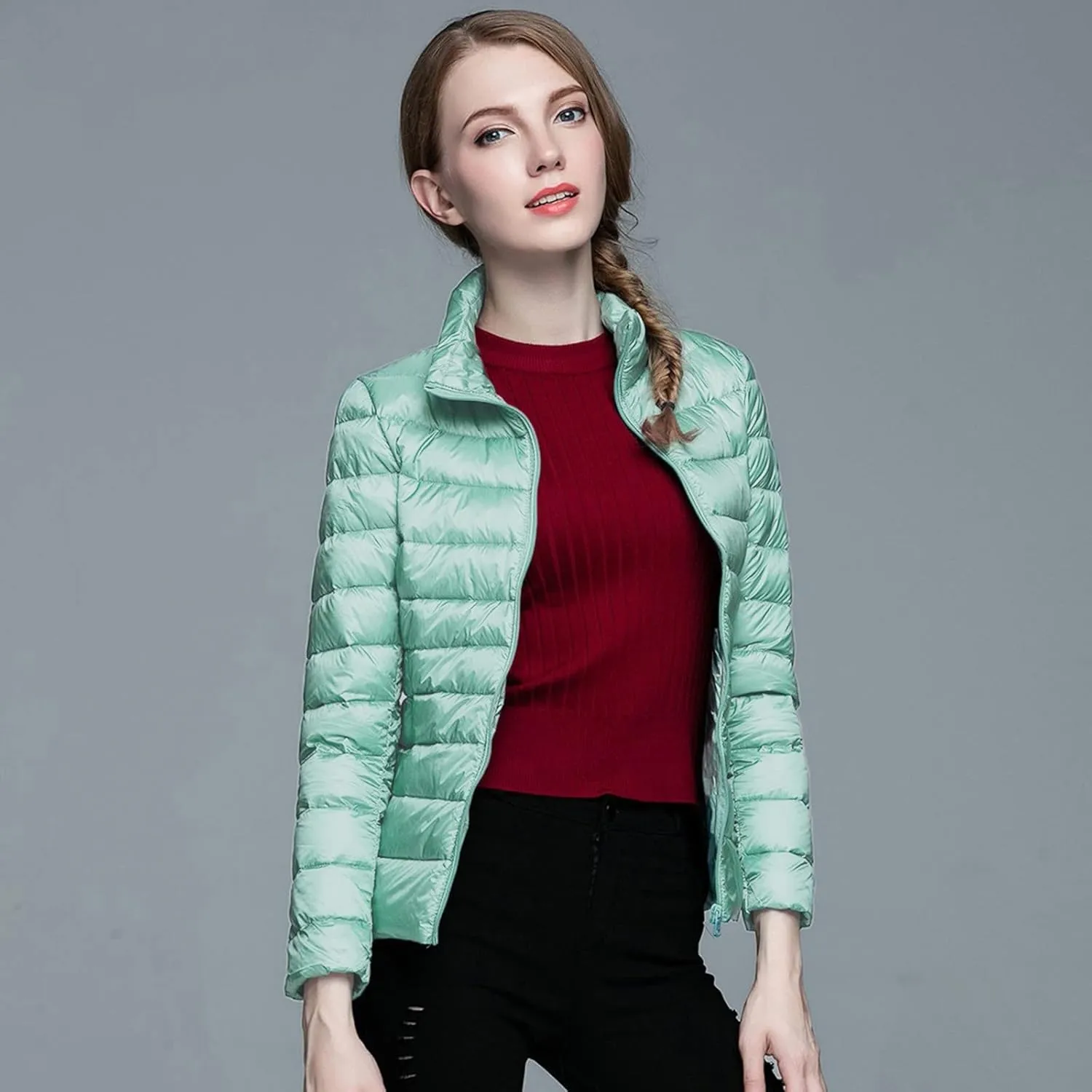 Stand Collar Women's Puffer Jackets Skimpy Long Down Coats for Women Bubble Coat Heavyweight Down Jacket Puffer Coats