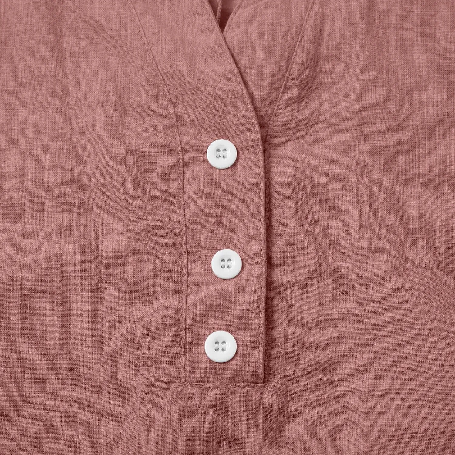 Summer Cotton Linen Shirts for Women 2025 Fashion Solid Color V Neck 3/4 Sleeve Tops Plus Size Casual Loose Blouses