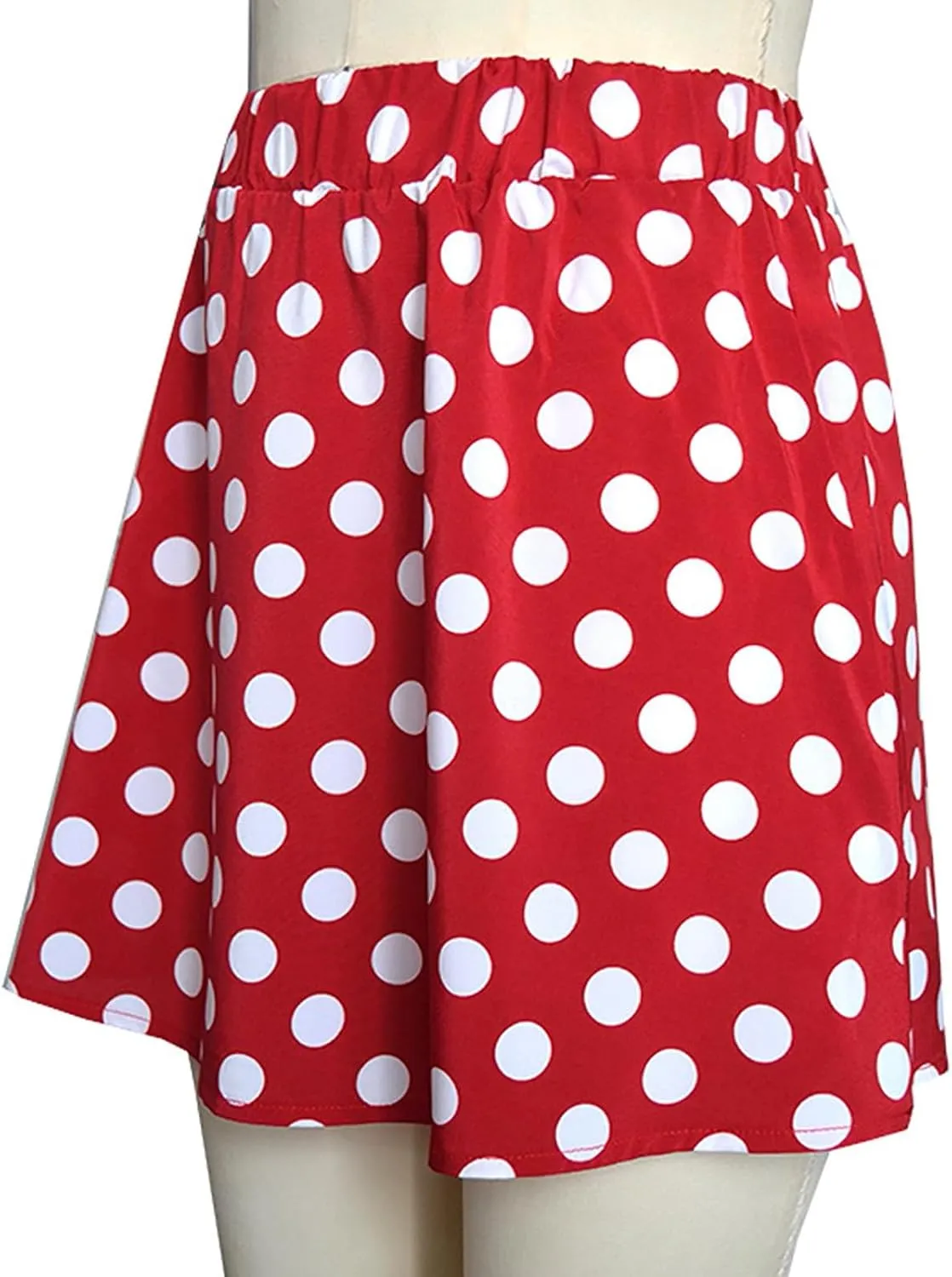 Summer Skirt for Women 2025 Trendy High Elastic Waist A-Line Pleated Casual Vintage Polka Dot Maxi Skirt Streetwear