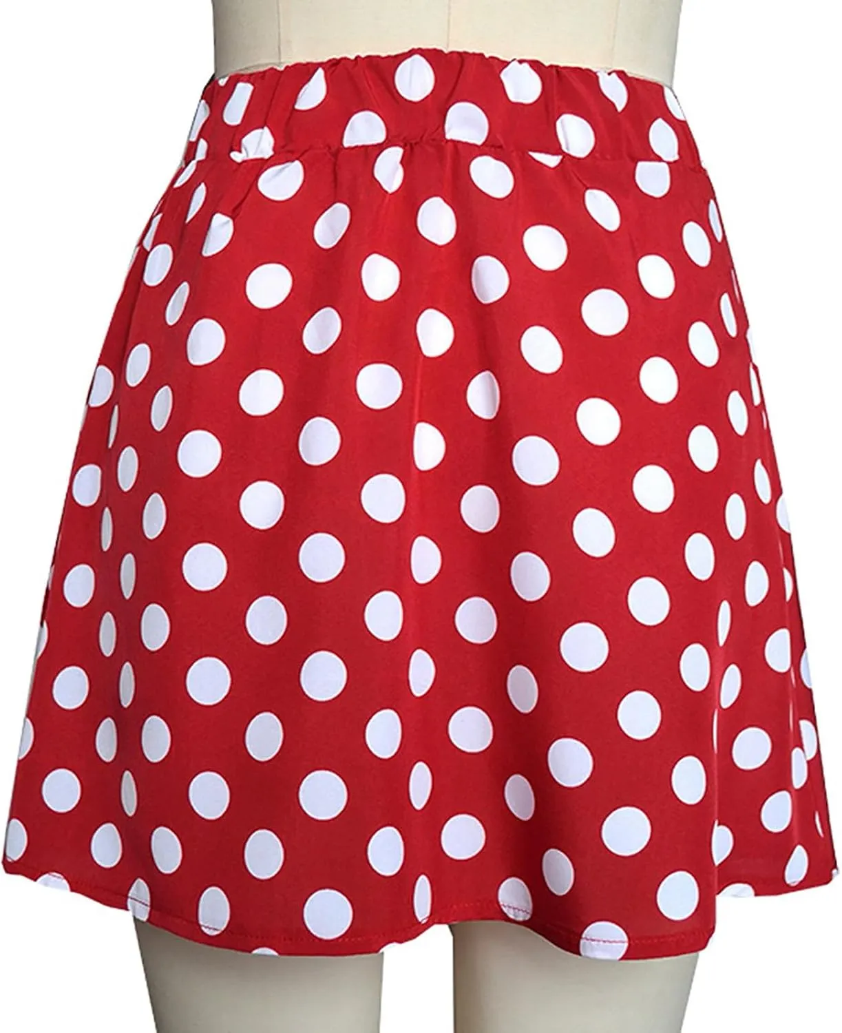 Summer Skirt for Women 2025 Trendy High Elastic Waist A-Line Pleated Casual Vintage Polka Dot Maxi Skirt Streetwear
