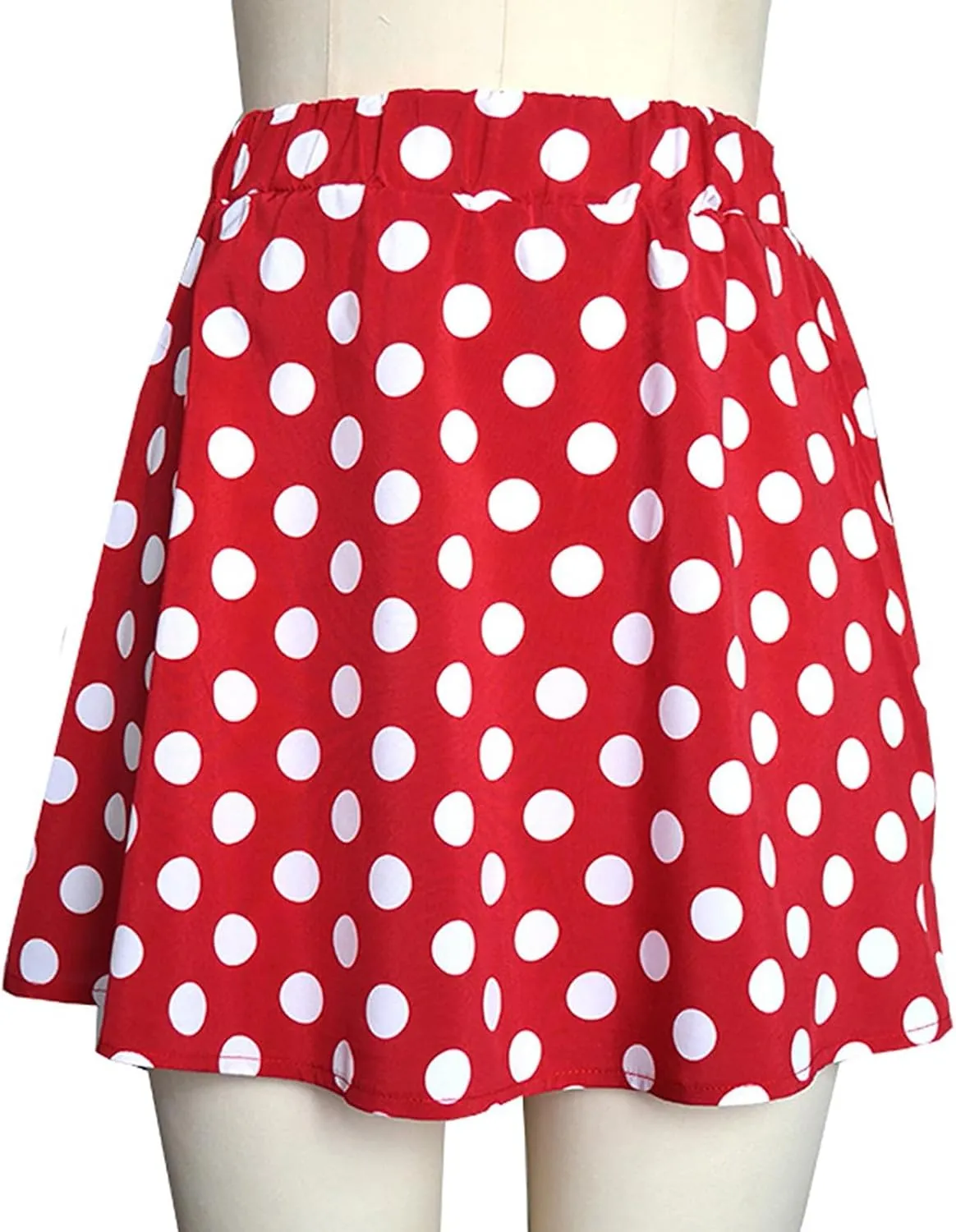 Summer Skirt for Women 2025 Trendy High Elastic Waist A-Line Pleated Casual Vintage Polka Dot Maxi Skirt Streetwear