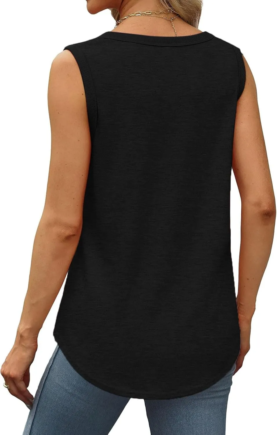 Summer Tank Top for Women Sleeveless Cotton Tee Shirts Loose Crew Neck Casual Shirt Oversized Workout Tank Top 2025