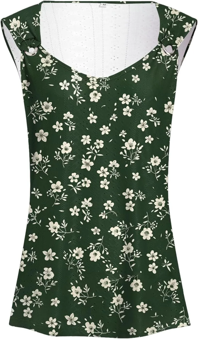 Summer Tank Tops for Women 2025 Loose Fit Casual Spaghetti Strap Trendy Spring Cute Lace Sleeveless T Shirts