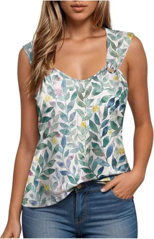 Summer Tank Tops for Women 2025 Loose Fit Casual Spaghetti Strap Trendy Spring Cute Lace Sleeveless T Shirts