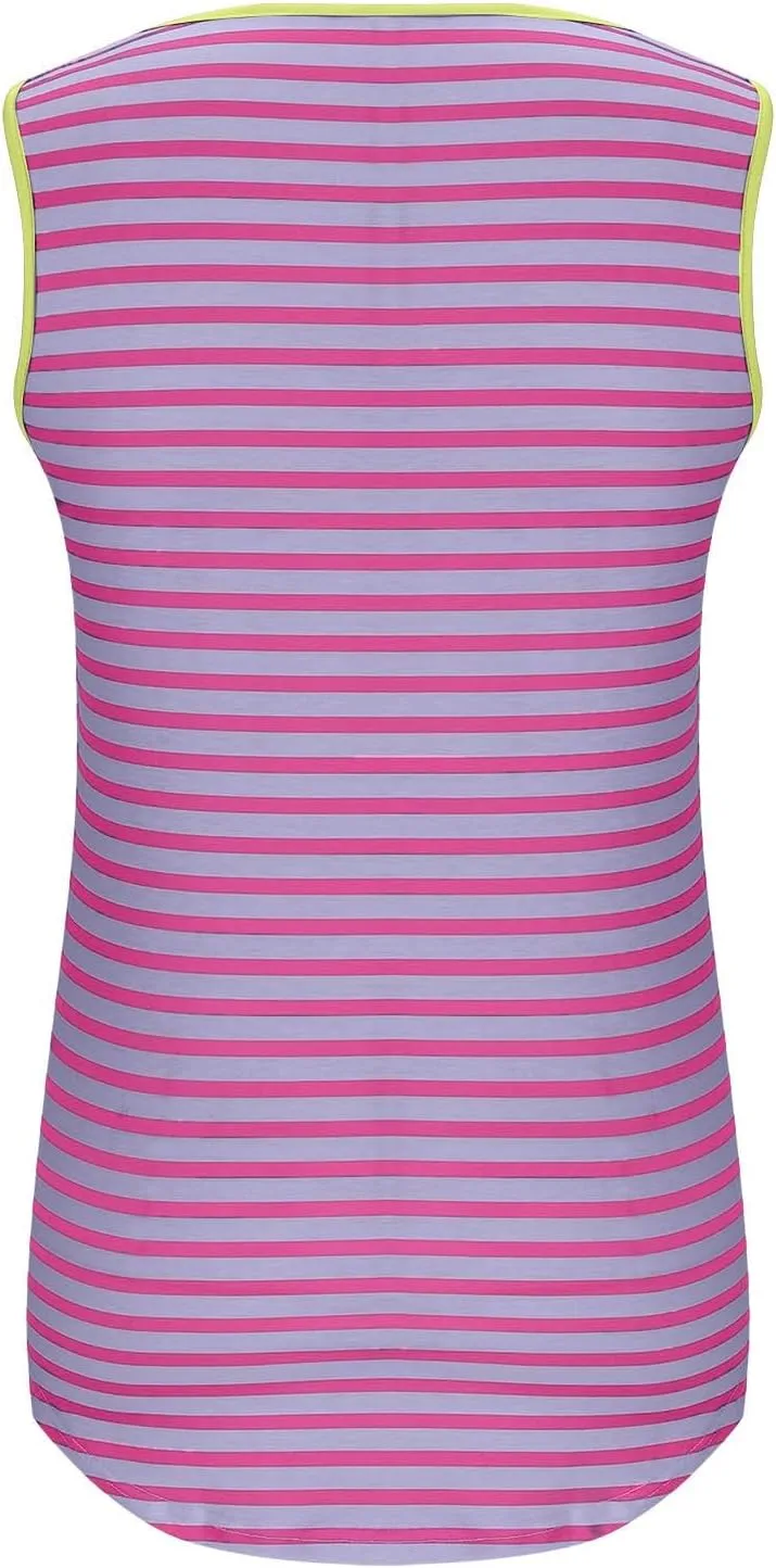 Summer Tank Tops for Women 2025 Striped Tank Top Sleeveless Scoop Neck Loose Fit Color Block Tops Fashion Clothes