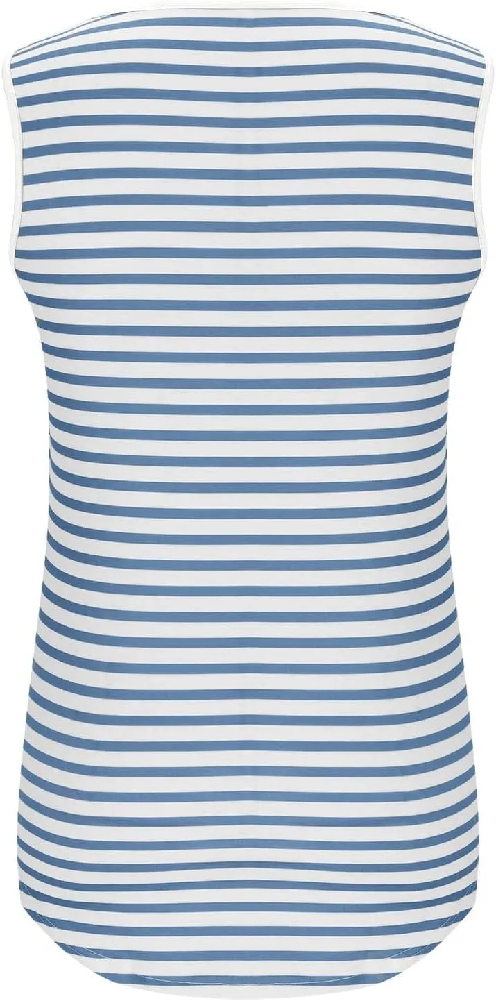 Summer Tank Tops for Women 2025 Striped Tank Top Sleeveless Scoop Neck Loose Fit Color Block Tops Fashion Clothes