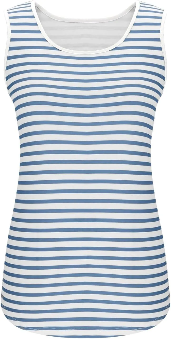 Summer Tank Tops for Women 2025 Striped Tank Top Sleeveless Scoop Neck Loose Fit Color Block Tops Fashion Clothes