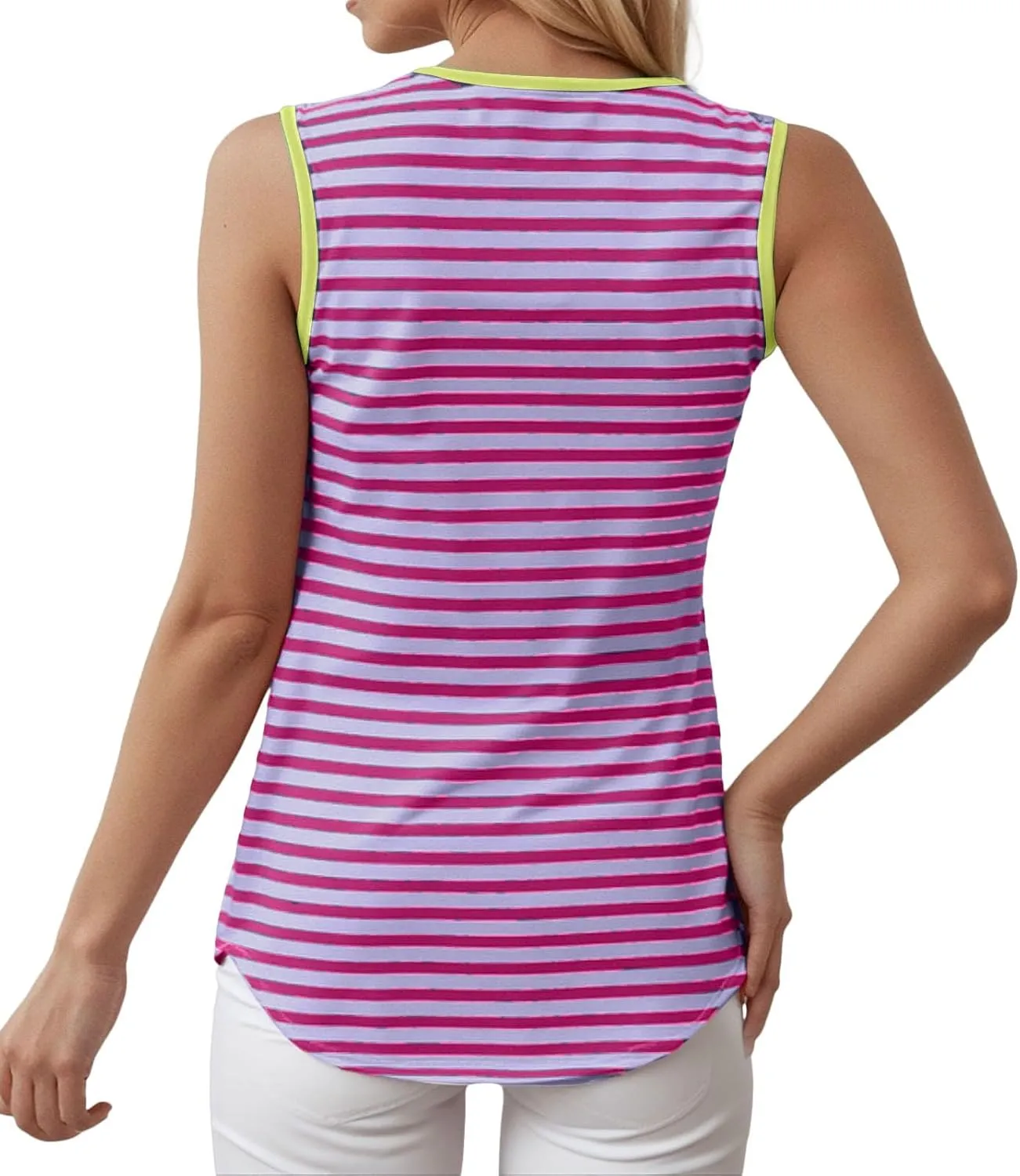 Summer Tank Tops for Women 2025 Striped Tank Top Sleeveless Scoop Neck Loose Fit Color Block Tops Fashion Clothes