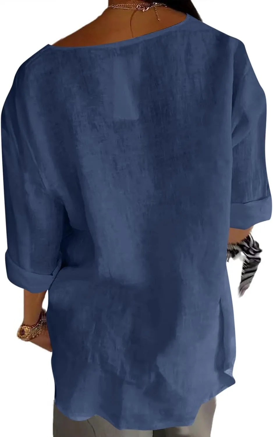 Summer Tops for Women 2025 Short Sleeve Cotton Linen Tops Button Down V Neck T Shirt Casual Loose Fit Tunic Top Blouse