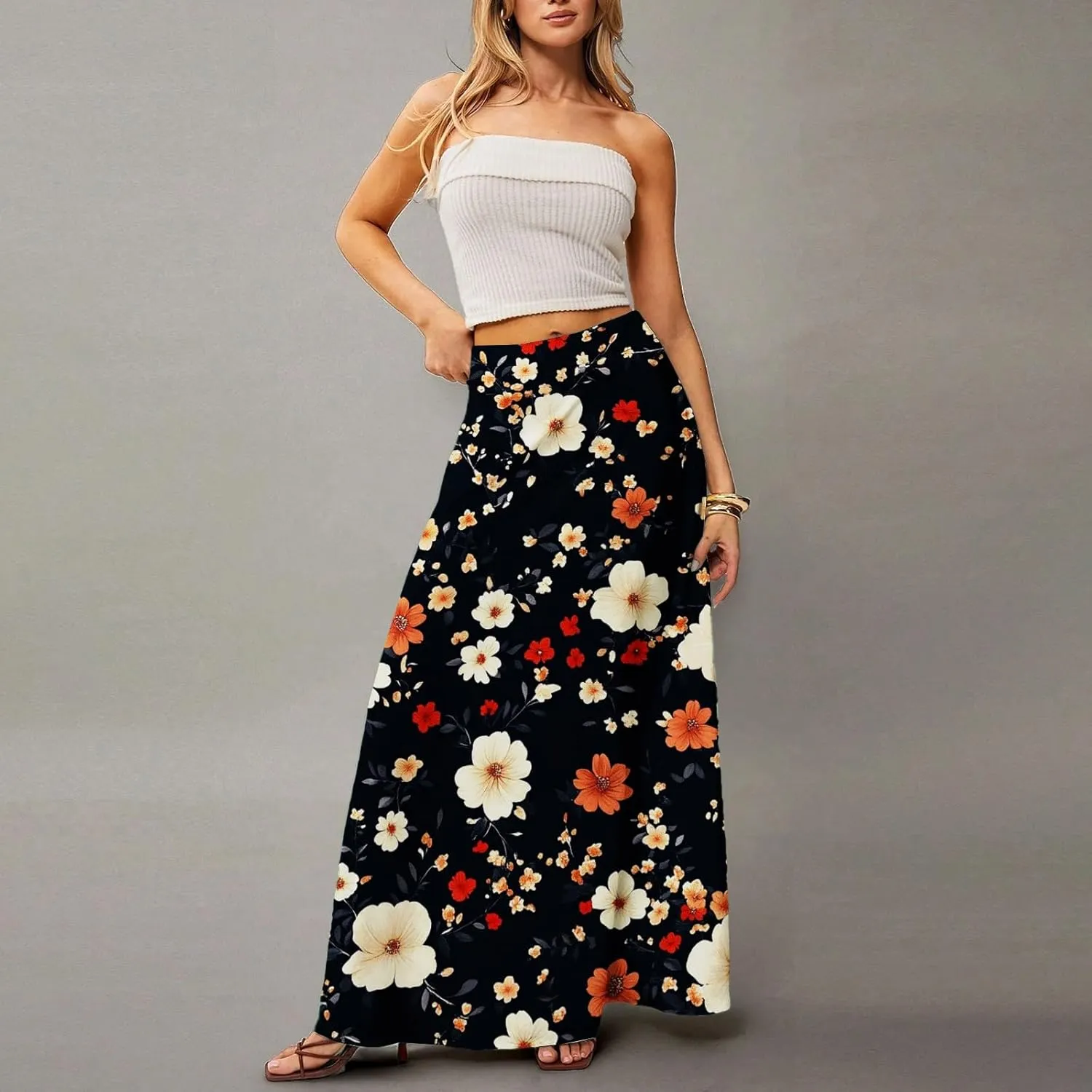 Summer Women's Skirts, Casual Vacation Elegantes Maxi Trendy Womens Skirts