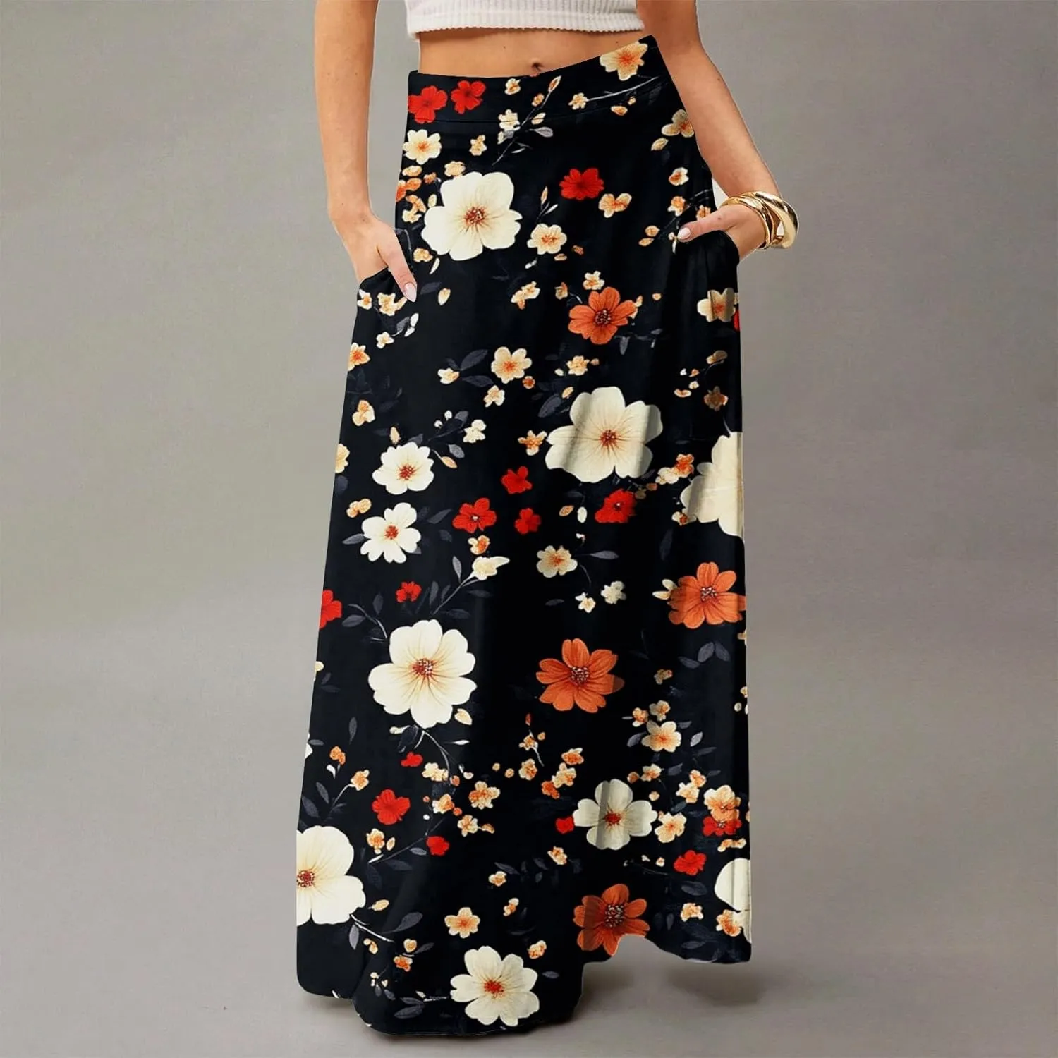 Summer Women's Skirts, Casual Vacation Elegantes Maxi Trendy Womens Skirts