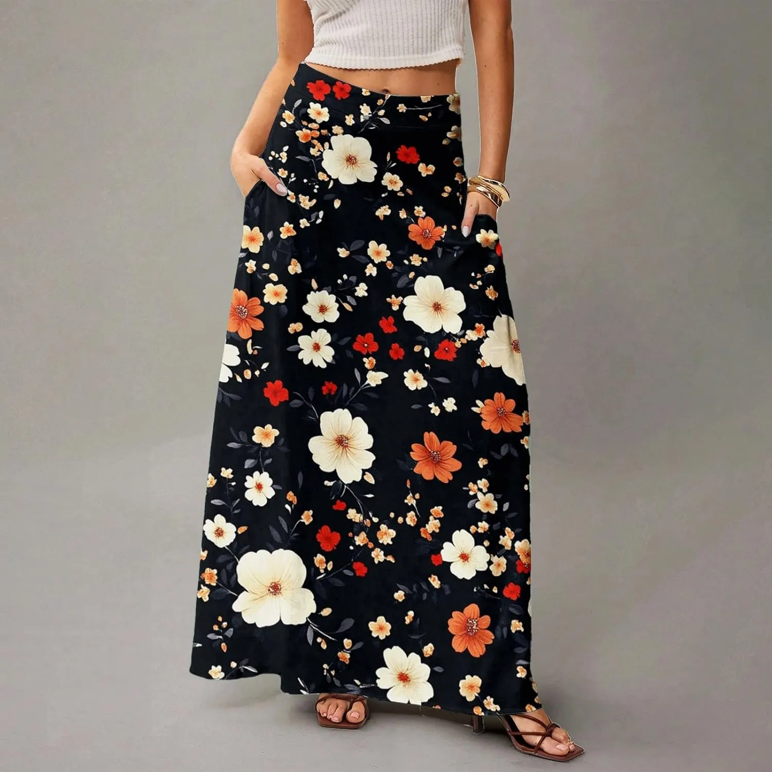 Summer Women's Skirts, Casual Vacation Elegantes Maxi Trendy Womens Skirts