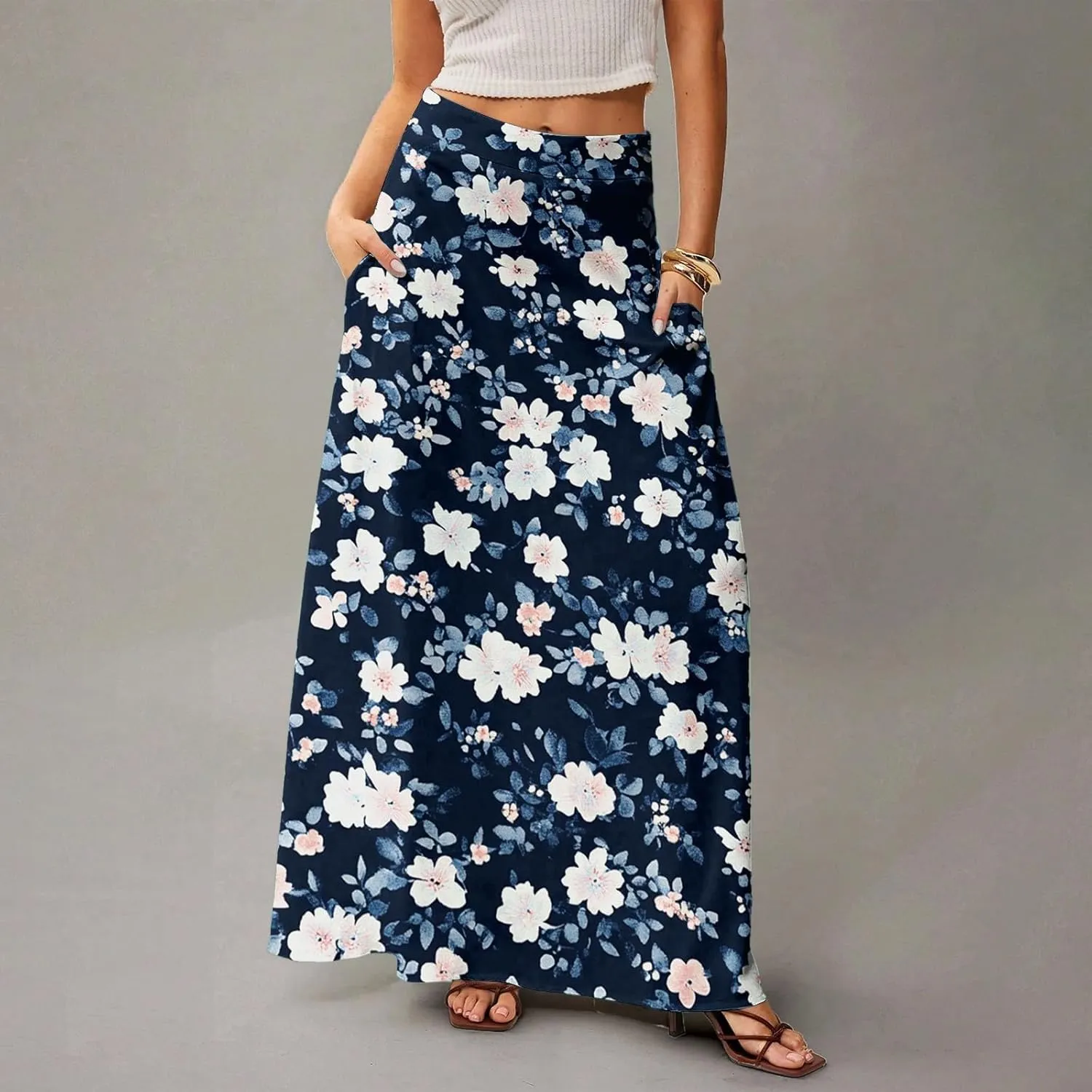 Summer Women's Skirts, Casual Vacation Elegantes Maxi Trendy Womens Skirts