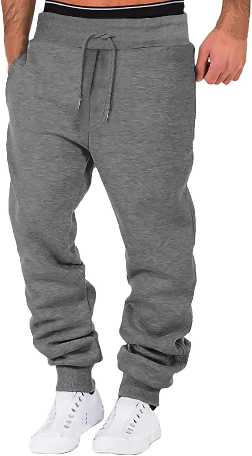 Sweatpants for Men Waist Solid Color Pocket Trousers Loose Sports Trousers Sweat Pants Workout Pants Cargo
