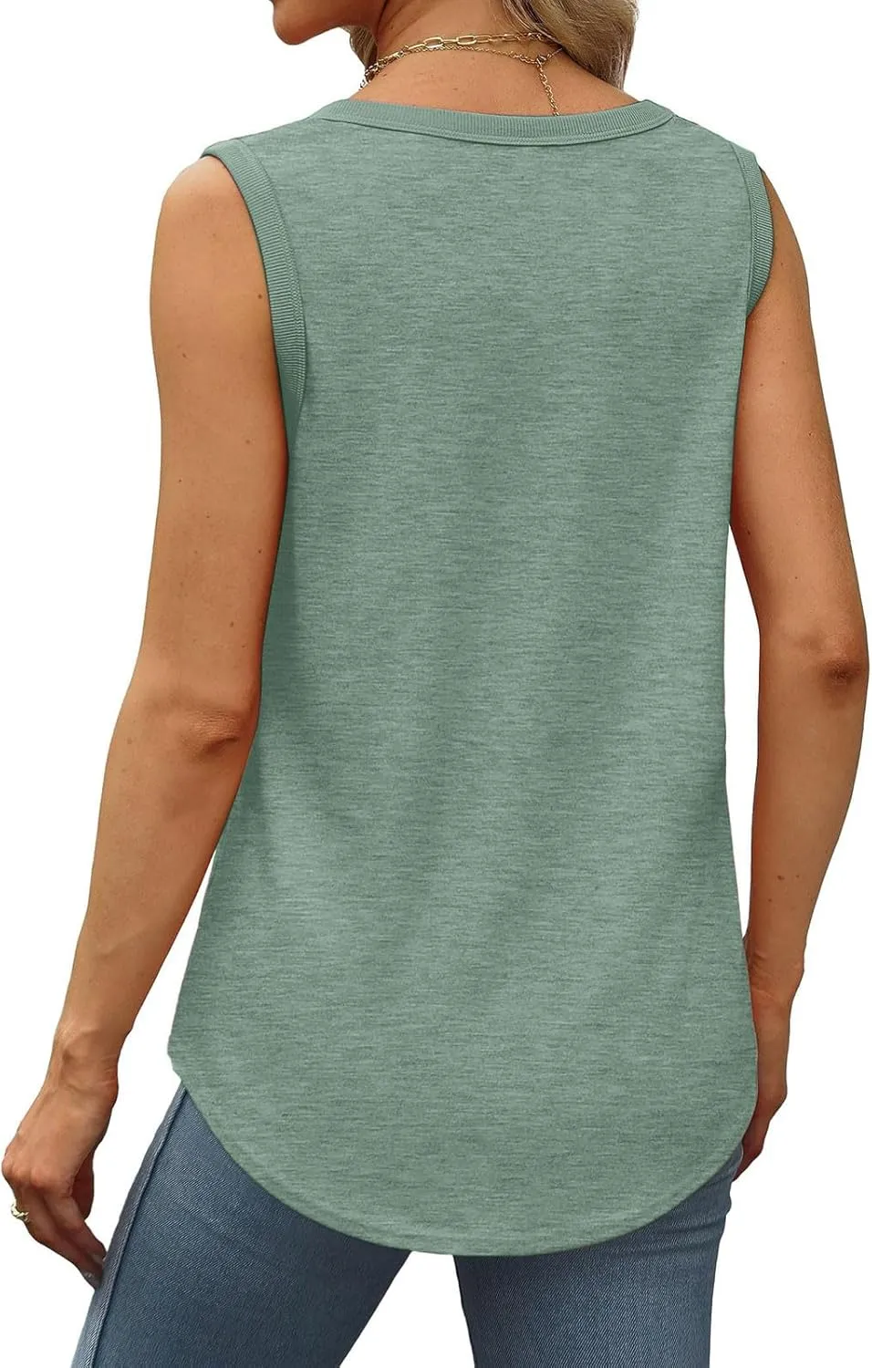 Tank Tops for Women 2025 Summer Sleeveless Ribbed Crewneck Blouse Tshirt Cotton Plus Size Vest Tops Beach Y2k Clothes