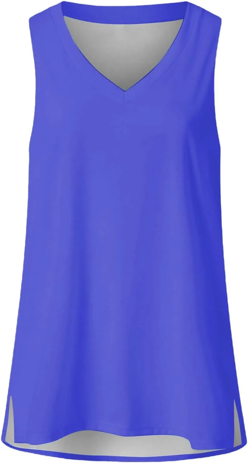 Tank Tops for Women 2025 Summer Sleeveless V Neck Blouses Plus Size Cotton Shirts Casual Vest Tops Beach Y2k Clothes