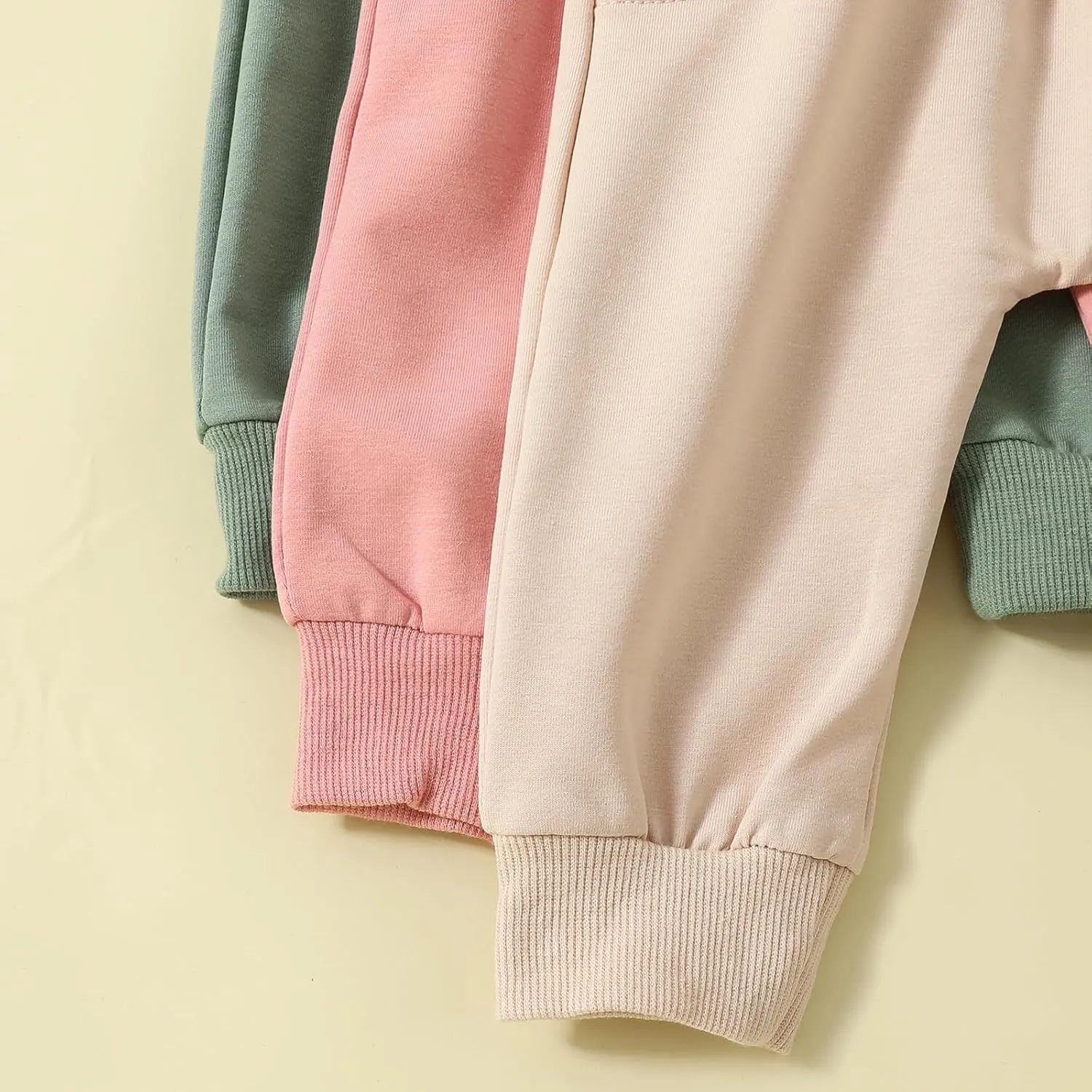 Toddler Baby Boys Girls Sweatpants 3 Pack Solid Color Elastic Waist Trousers Bottoms Casual Pants Multipacks Long Pants