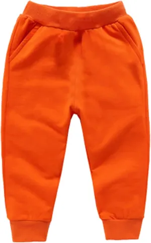 Toddler Baby Sweatpants Cotton Girls Boy's Pull on Jogger Kids Solid Elastic Waist Baggy Sport Pants
