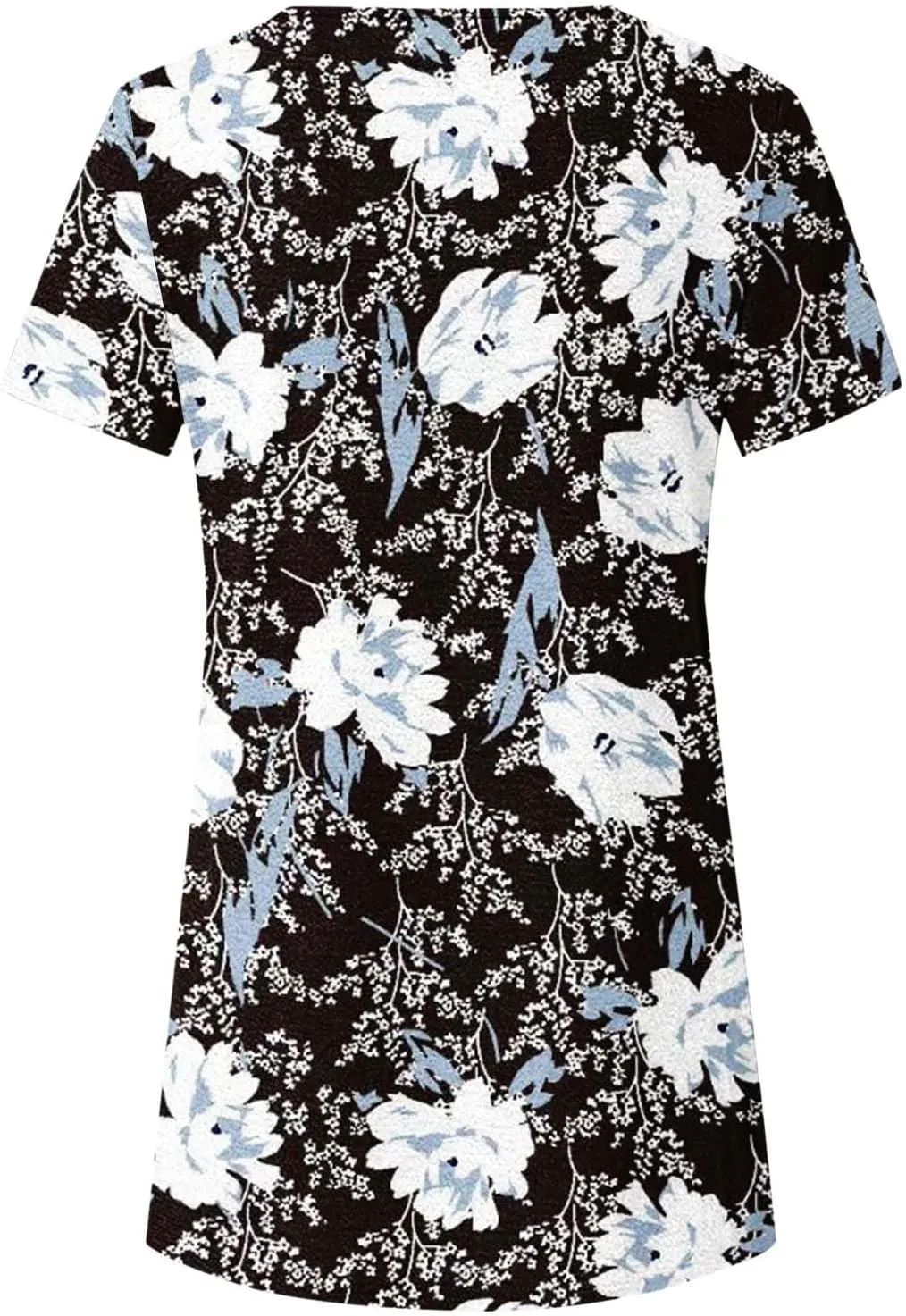 Tunic Tops for Women Loose Fit Dressy Short Sleeve Blouse Casual Floral Print T Shirt Summer Trendy Irregular Hem Tee