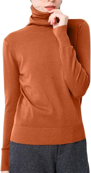 Turtleneck Shirt Women Long Sleeve Mock Turtle Necks Tops Casual Slim Fitted Shirts Lightweight Layering Tops 2024
