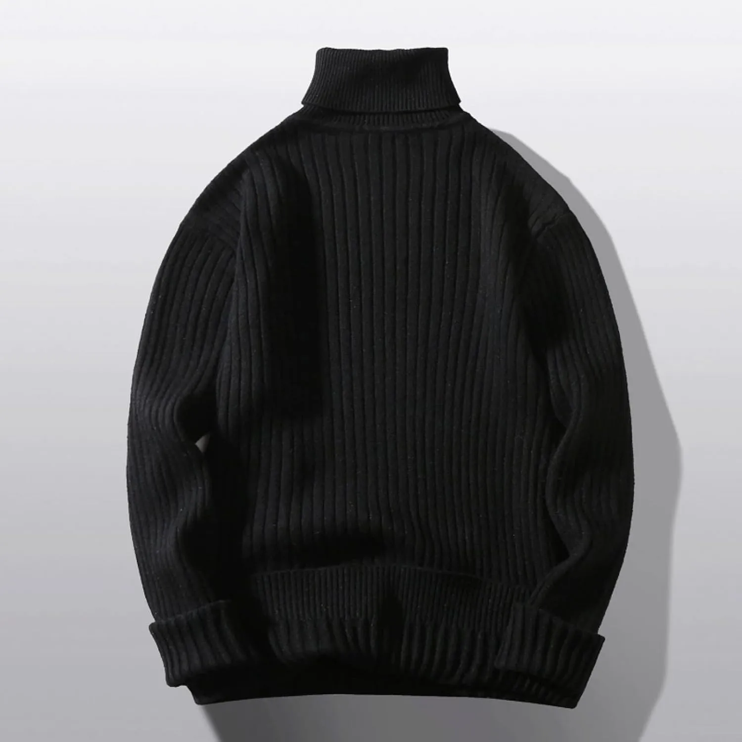 Turtleneck Sweaters for Men Twisted Knitted Tops Solid Color Pullover Tops Lightweight Jumper Casual Slim Fit Sweater