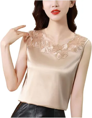 V Neck Net Yarn Short Sleeved T Shirt Women's New Summer Fashion Lace Undershirt Design Feeling Satin With A Coat