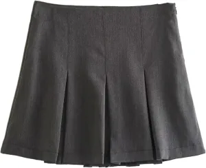 Vintage Mini Skirts Women Ruffles Pleated Shorts Skirts Female