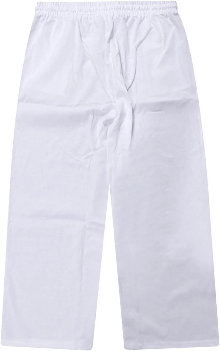 WENKOMG1 Cotton Linen Pants for Men Elastic Waist Drawstring Summer Casual Pajama Bottoms Lightweight Beach Pants