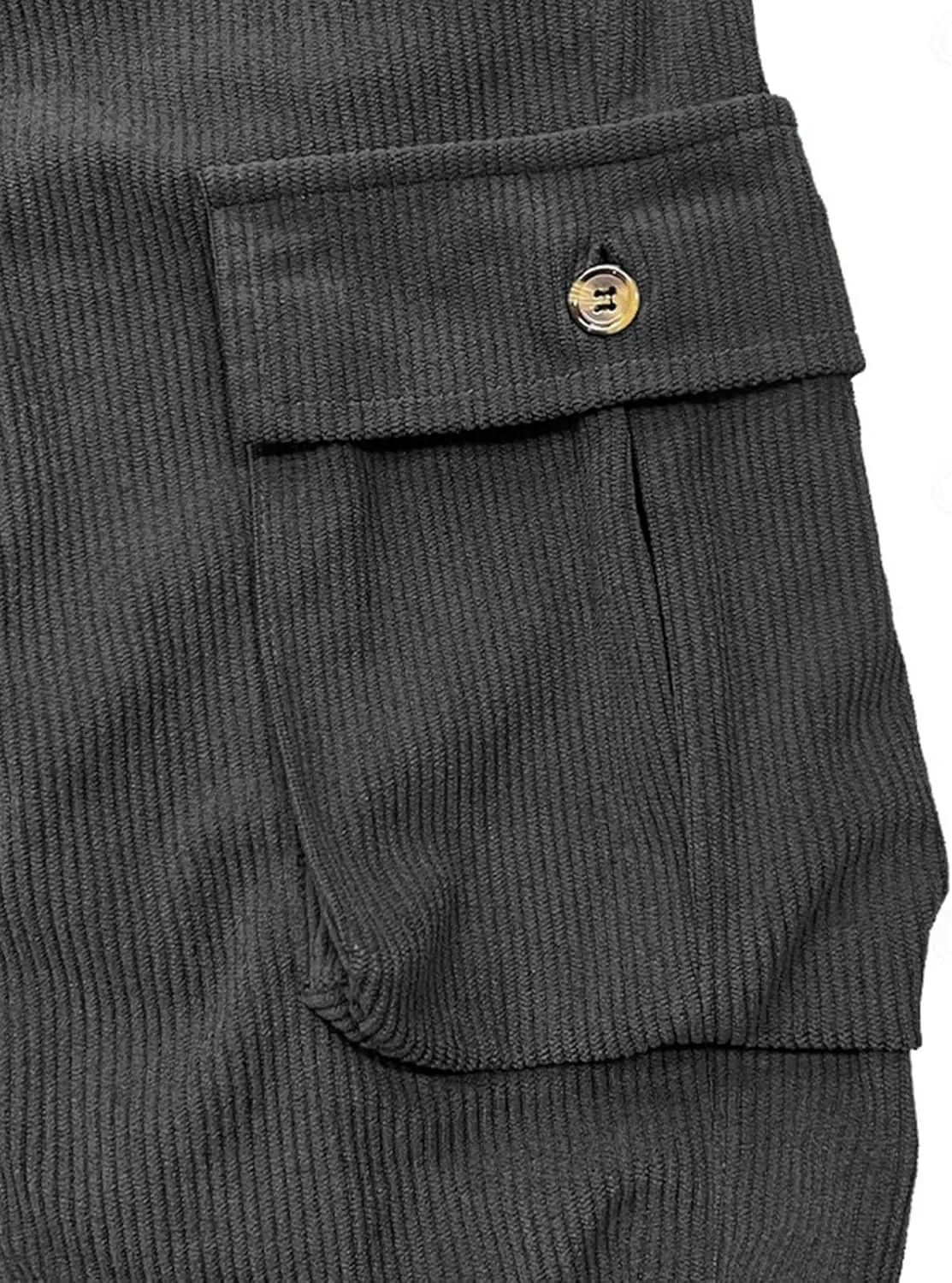 WENKOMG1 Mens Corduroy Cargo Pants Multi Pockets Straight Leg Outdoor Work Pants Retro Style Workwear