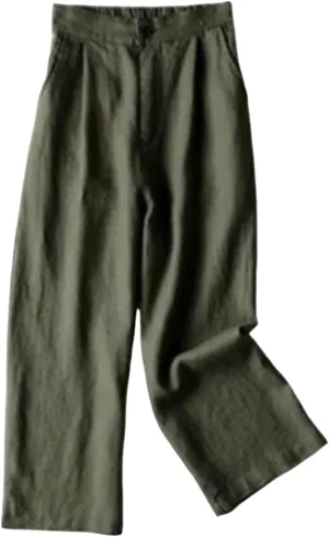 Wide Leg Pants Women Solid Color Stretch Sweatpants Straight Leg Trousers Elastic Waist Fall Bottoms for Women