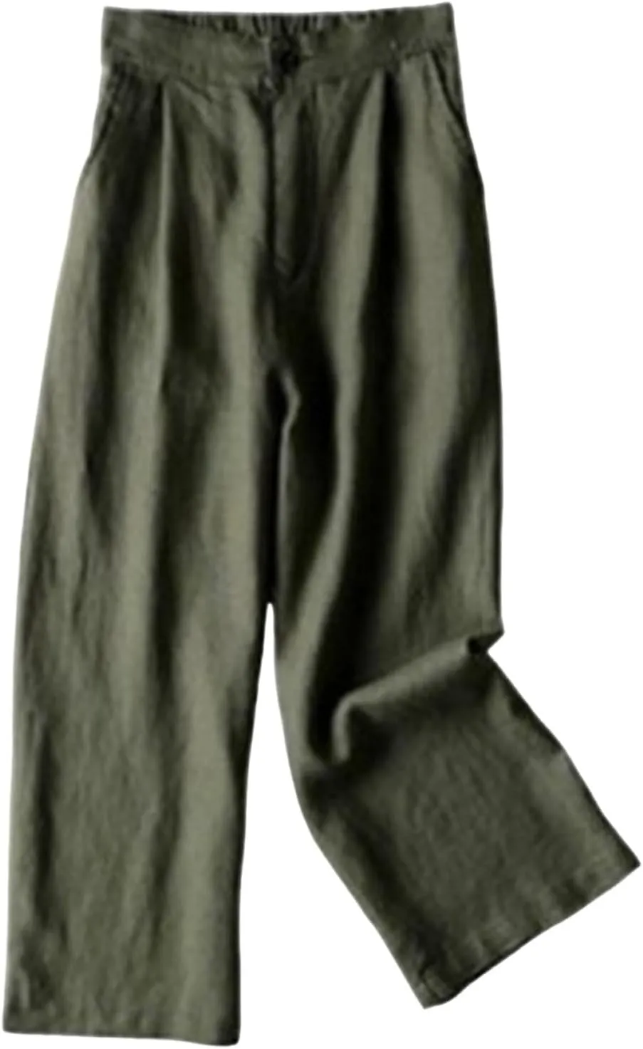 Wide Leg Pants Women Solid Color Stretch Sweatpants Straight Leg Trousers Elastic Waist Fall Bottoms for Women