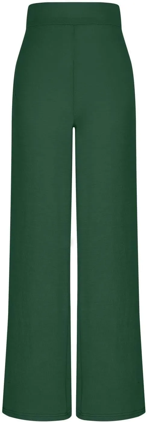Wide Leg Yoag Pants for Women Slim Fit High Waisted Fleece Linen Leggings Tummy Control Soft Athletic Sweatpants