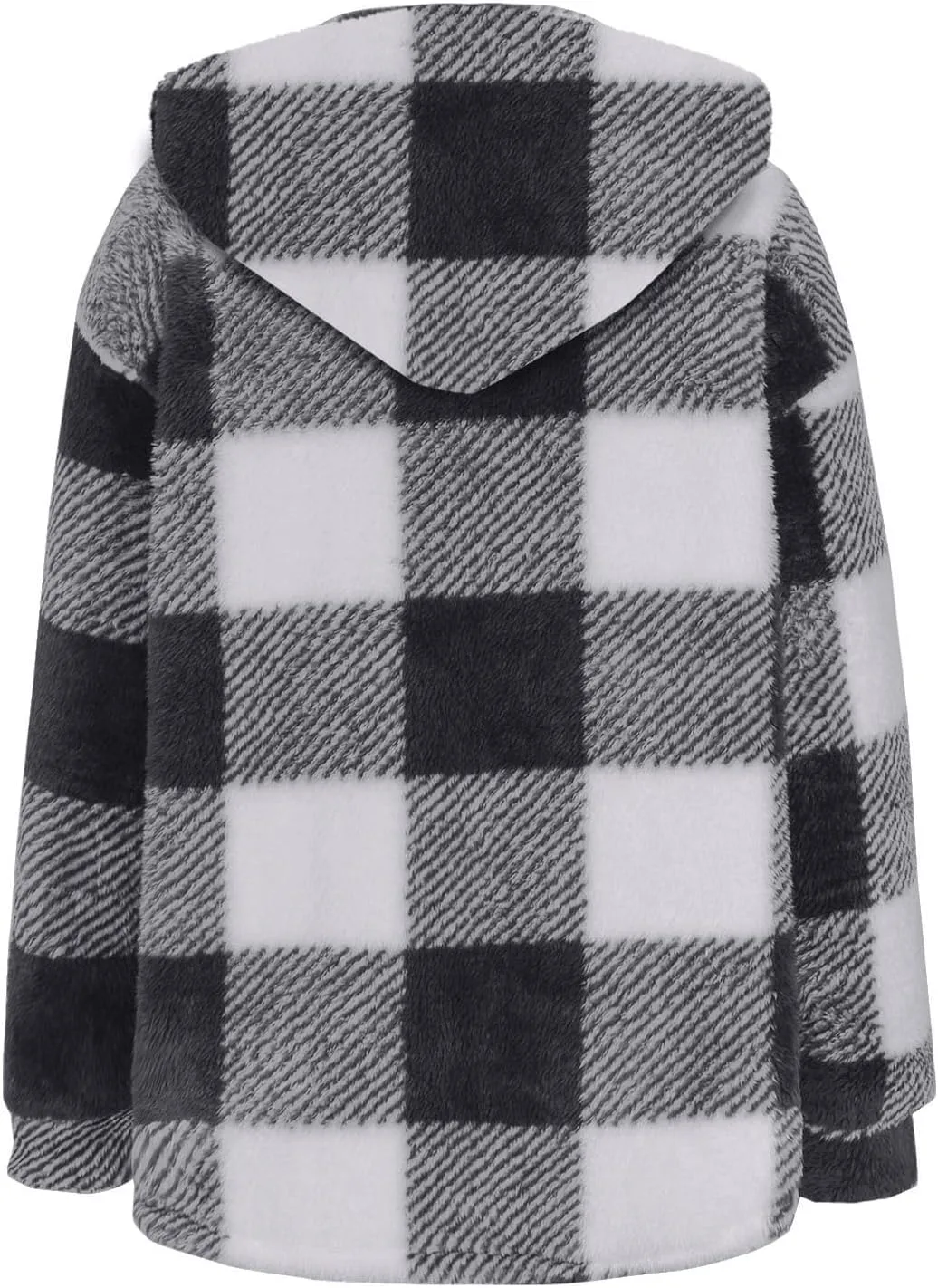 Winter Fleece Jacket for Women Zip Up Stand Collar Coats with Pockets Fleece Jacket Hooded Long Sleeve Outerwear