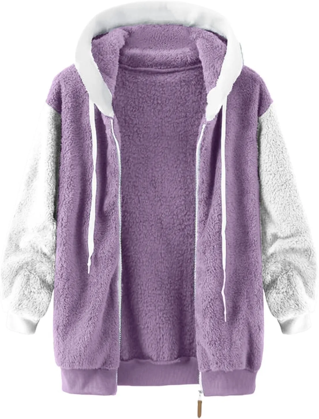 Winter Jackets for Women Women'S Fashion Winter Color Block Fuzzy Fleece Coat Casual Puffer Fluffy Outdoor Teddy Bear Jacket