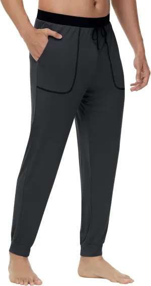 WiWi Viscose from Bamboo Mens Pajama Pants Jogger Bottoms Sleep Pant with Pockets Sweatpants S-XXL