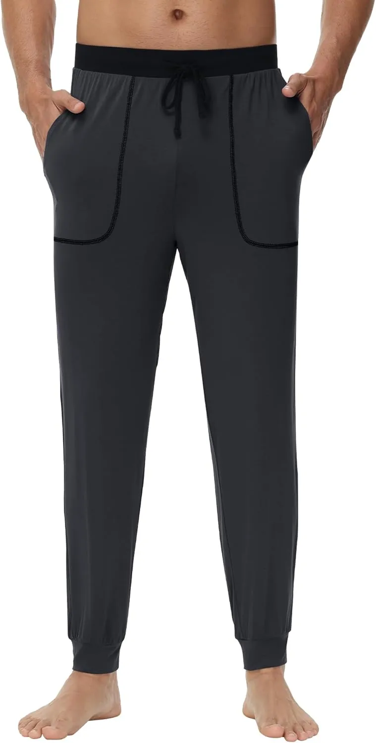 WiWi Viscose from Bamboo Mens Pajama Pants Jogger Bottoms Sleep Pant with Pockets Sweatpants S-XXL