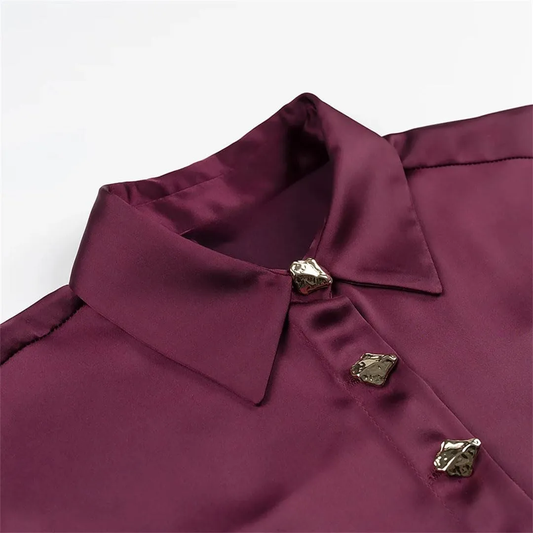 Woman Long Sleeved Shirt Slim Single Blouses