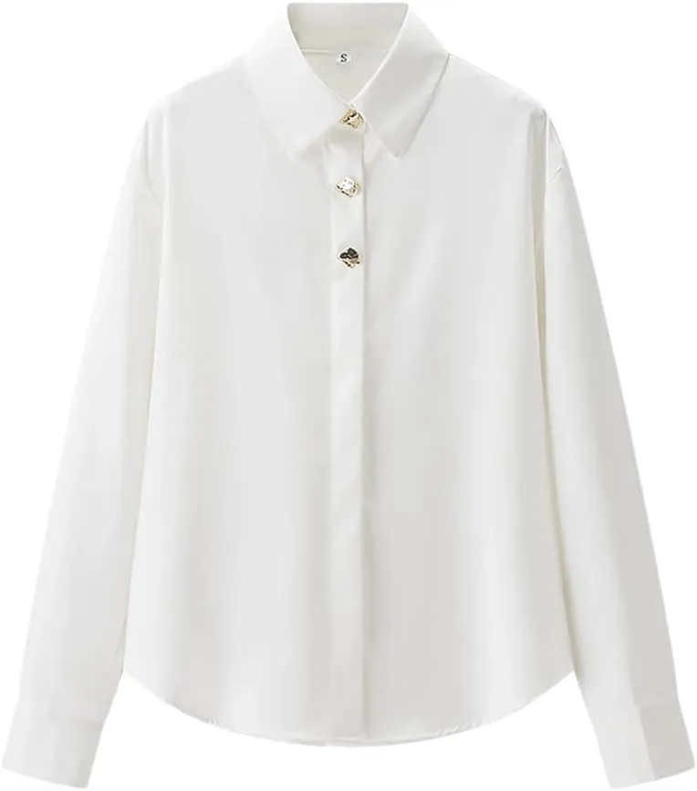 Woman Long Sleeved Shirt Slim Single Blouses