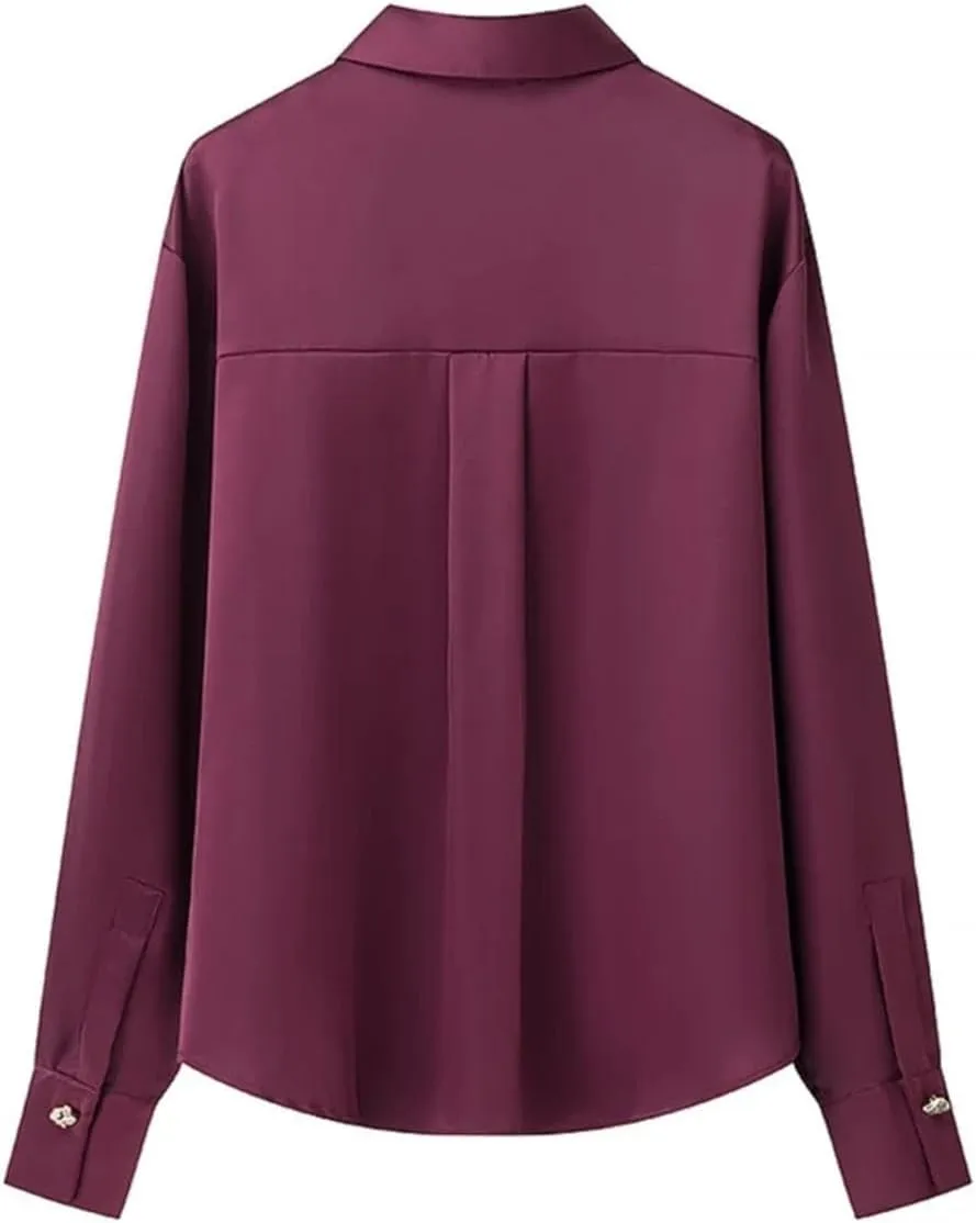 Woman Long Sleeved Shirt Slim Single Blouses