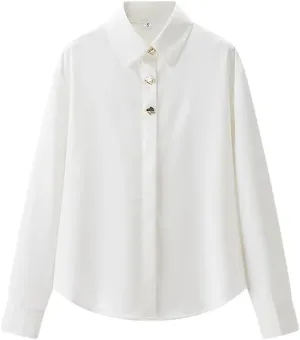 Woman Long Sleeved Shirt Slim Single Blouses