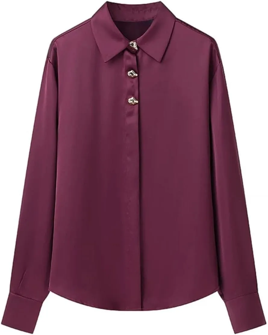 Woman Long Sleeved Shirt Slim Single Blouses